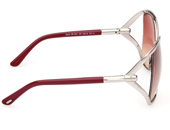 Tom Ford Marta FT1091 16T Shiny Palladium-DarkFuxia/Bordeaux Gradient Sunglasses