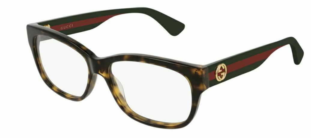 Gucci GG 0278 O 012 Havana/Multicolor Rectangular Square Women's Eyeglasses