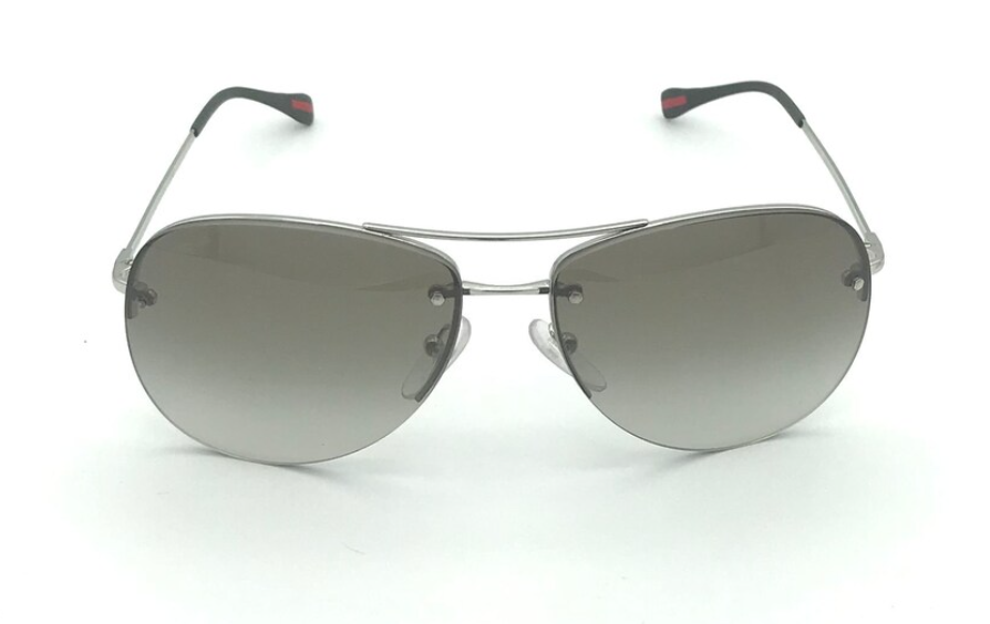 PRADA Sport SPS 50R 1BC-0A7 Silver / Grey Gradient Oval Men's Sunglasses