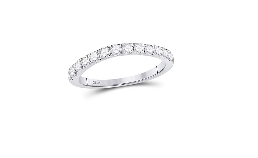 10kt White Gold Diamond Womens Band Ring 1/2 Cttw