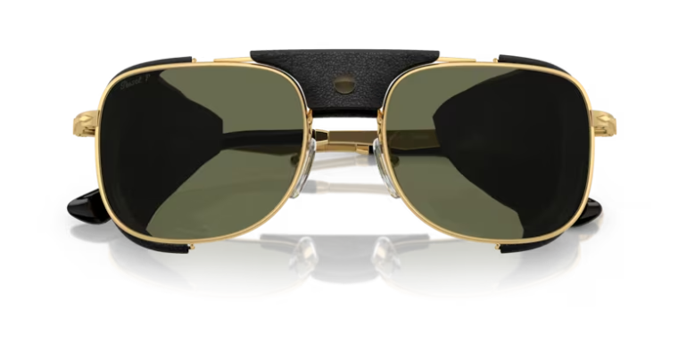 Persol 0PO1013SZ 114958 Gold/Green Polarized Rectangular 55mm Men's Sunglasses