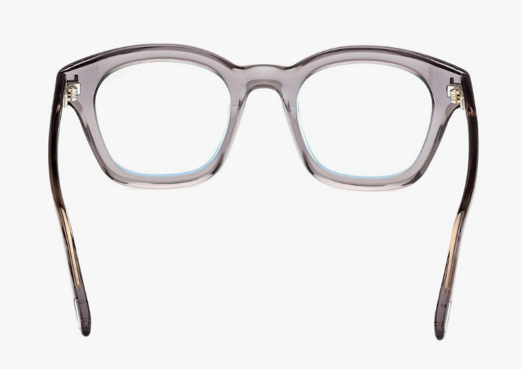 Tom Ford FT5961-B 020 Shiny Grey/Shiny Grey Square Men's Eyeglasses