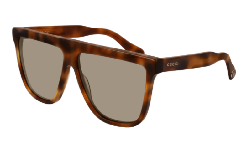 Gucci GG0582S 003 Havana/Brown Square Flat Top Men's Sunglasses