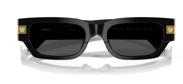 Versace 0VE4465 GB1/87 Black/Dark Grey Rectangular Men's Sunglasses