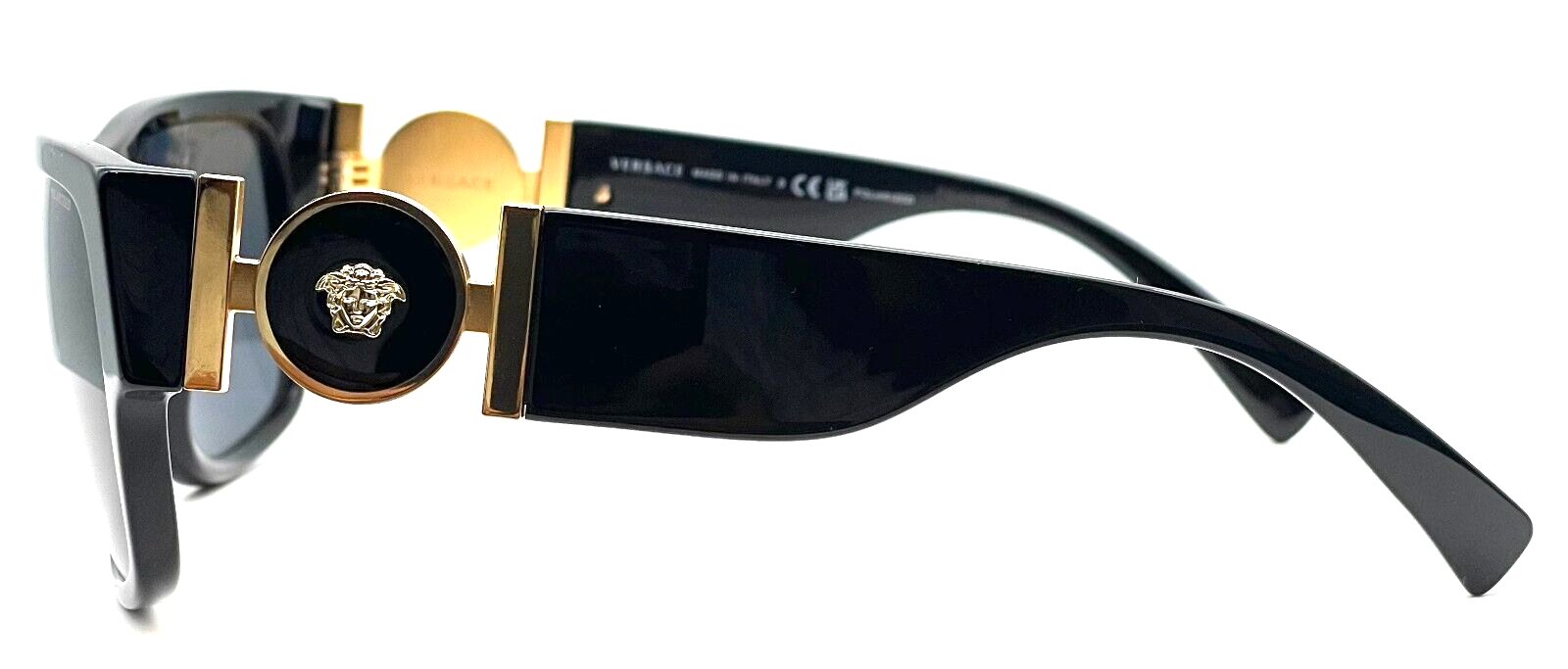 Versace VE4369 GB1/81 Black-Gold/Gray Polarized Rectangle Men's Sunglasses