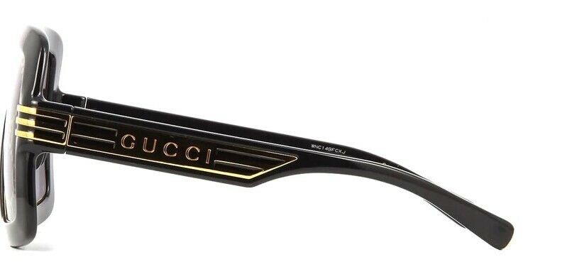 Gucci GG0900S 001 Black / Grey Mirrored Oversized GG Logo Print Men's Sunglasses