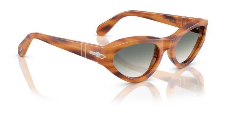 Persol 0PO0052S 960/3A Striped brown/Green Gradient Cat Eye Women Sunglasses