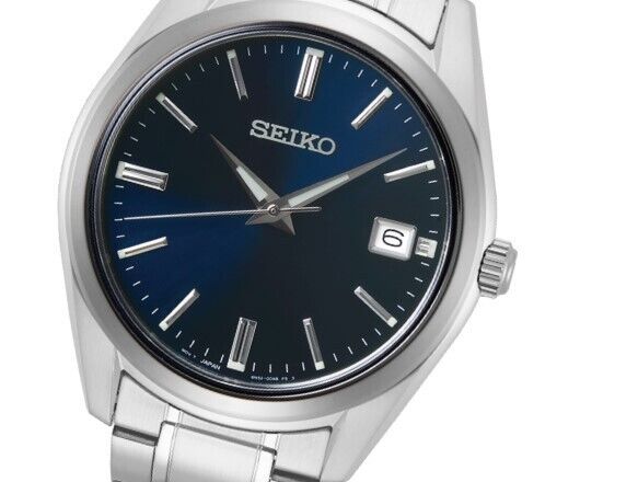 Seiko Essential Blue Dial Stainless Steel Strap Men's Watch SUR309P1