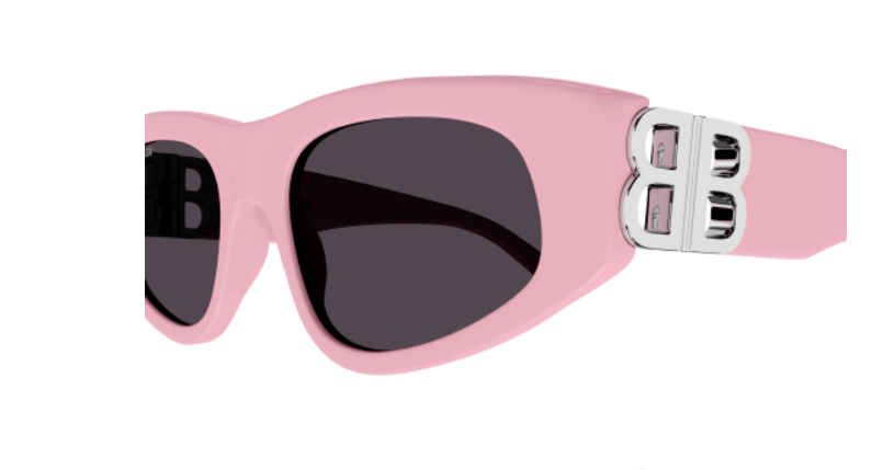 Balenciaga BB0095S 013 Pink-Silver/Grey Cat Eye Women's Sunglasses