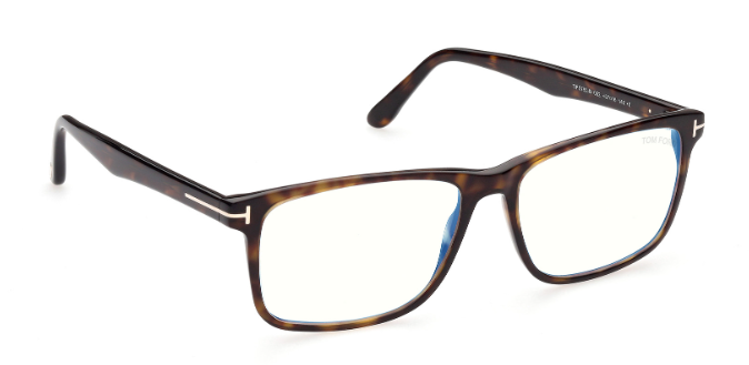 Tom Ford FT5752 B 052 Dark Havana / Clear Square 55 mm Men's Eyeglasses