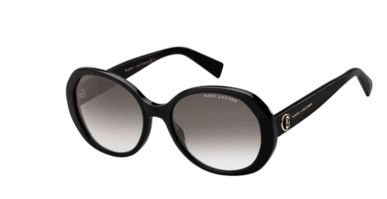 Marc Jacobs MARC-377/S 0807/IB Black/Grey-Green Gradient Oval Women's Sunglasses