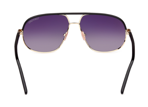 Tom Ford FT1019 Maxwell 28B Rose Gold-Shiny Black/Smoke Gradient Sunglasses