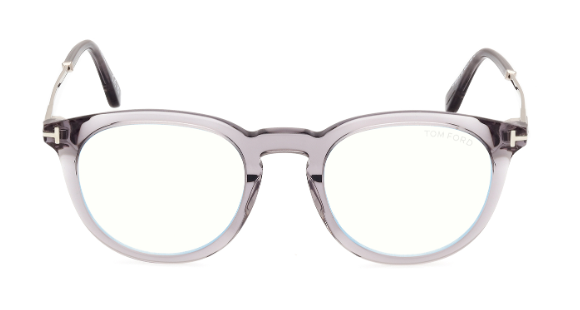 Tom Ford FT5905 020 Shiny Grey / Shiny Palladium Round Men's Eyeglasses