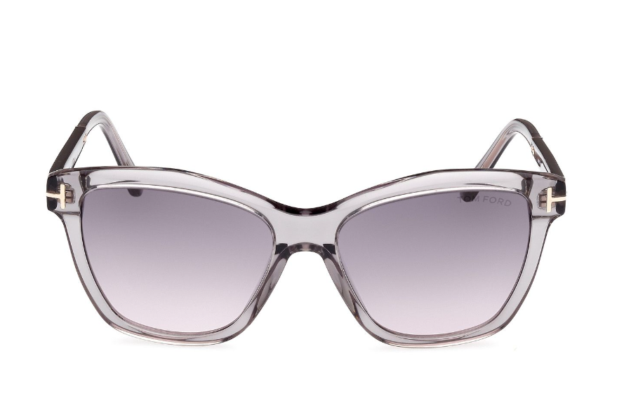 Tom Ford FT1087 Lucia 20A Transparent Shiny Grey/Smoke Gradient Sunglasses