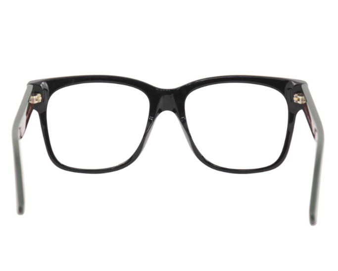 Gucci GG0342O 004 Black/Green Red Rectangle Men's Eyeglasses