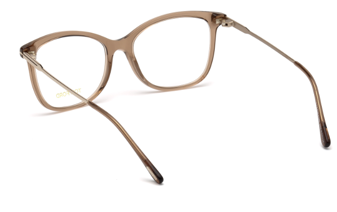 Tom Ford FT5510 045 Shiny Light Brown/Matte Deep Gold Cat Eye Women's Eyeglasses