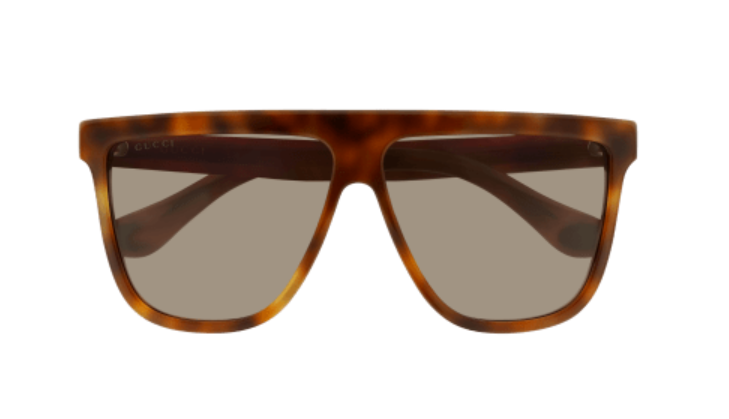 Gucci GG0582S 003 Havana/Brown Square Flat Top Men's Sunglasses