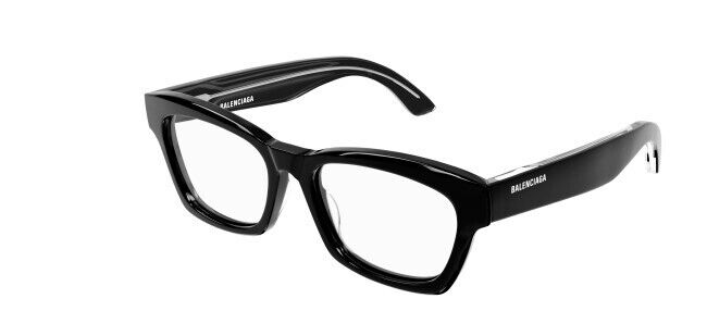 Balenciaga BB0242O 001 Black Cat-Eye Unisex Eyeglasses