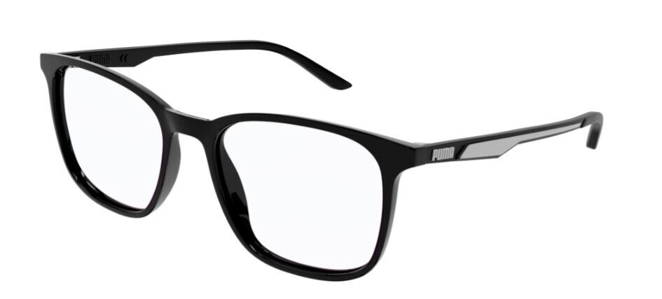 Puma PU0371O 001 Black-Black Square Full-Rim Unisex  Eyeglasses