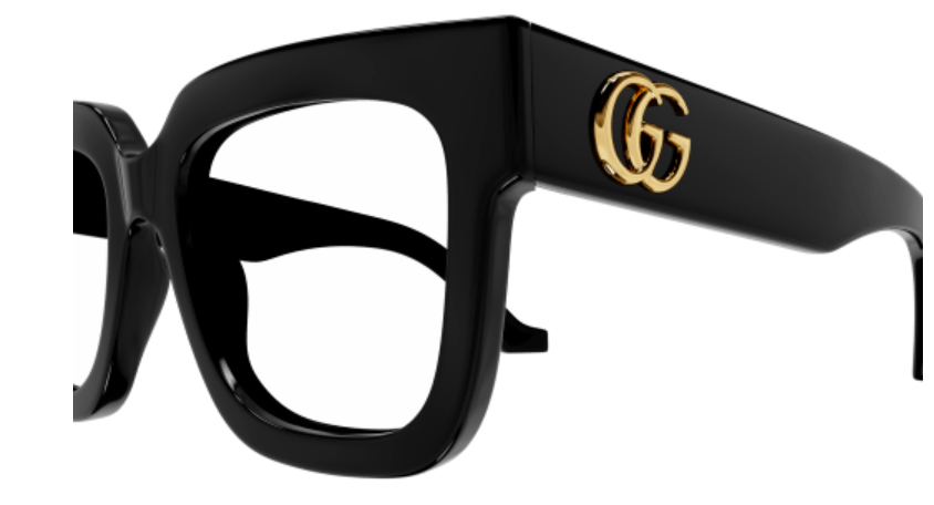 Gucci GG1549O 001 Black Oversized Square Women Eyeglasses