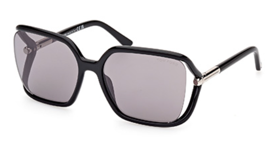 Tom Ford SOLANGE02 FT1089 01C Shiny Black/Smoke Butterfly Women's Sunglasses