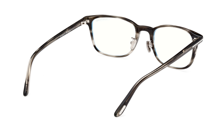 Tom Ford FT5925-D-B 020 Dark Havana Blue Block Lenses Square Men's Eyeglasses