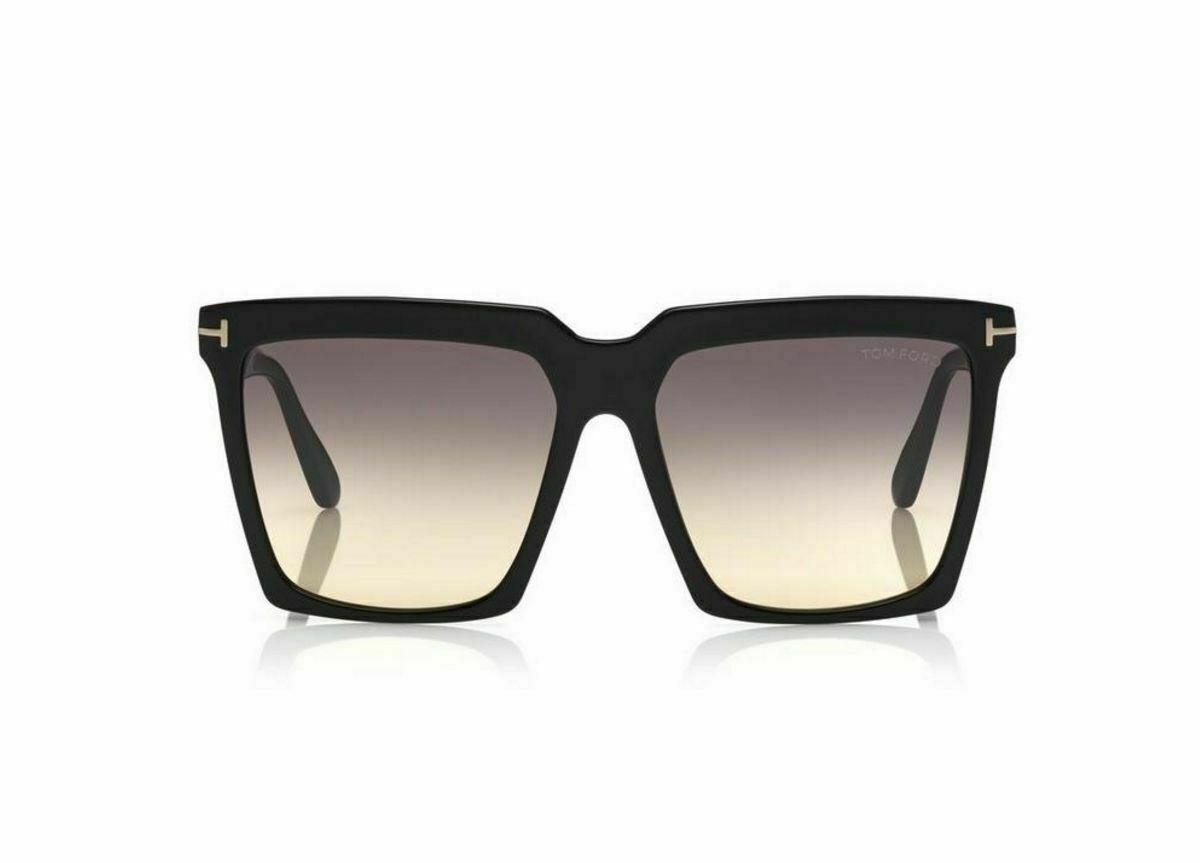 Tom Ford FT0764 SABRINA-02 01B Shiny Black/Smoke Gradient Women's Sunglasses