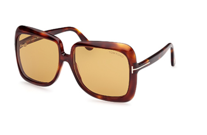 Tom Ford FT1156 52E Dark Havana/Brown Square Women's Sunglasses