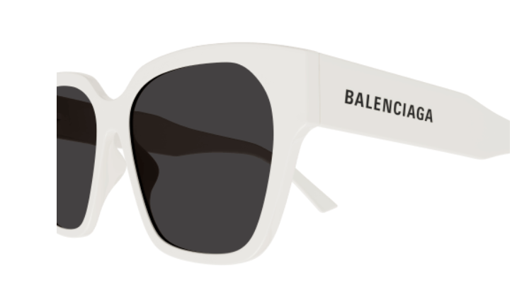 Balenciaga BB0215SA 003 Ivory/Grey Square Men's Sunglasses