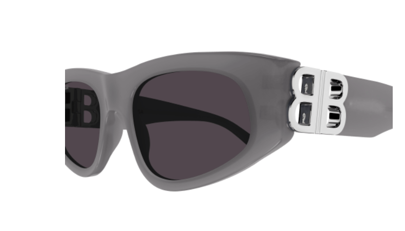 Balenciaga BB0095S 015 Grey-Silver/Grey Cat Eye Women's Sunglasses