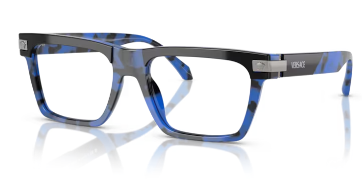 Versace 0VE3354 5460 Black Havana Blue 55mm Men's Eyeglasses