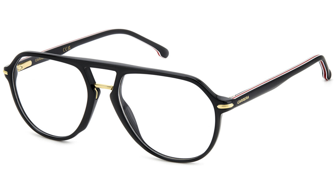 Carrera 345 2M2 Black Gold Soft Square Men's Eyeglasses