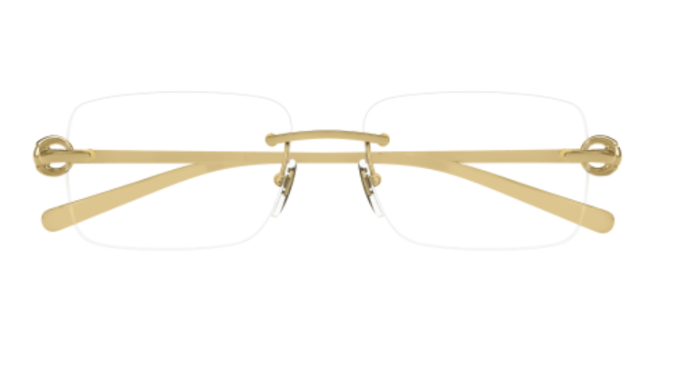 Gucci GG1703O 003 Gold Rectangle Men's Eyeglasses