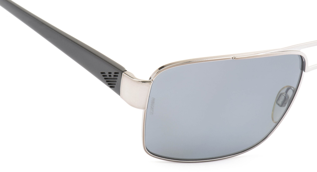 Emporio Armani EA2002 3016/8G Black Silver/Grey Gradient Square Men's Sunglasses