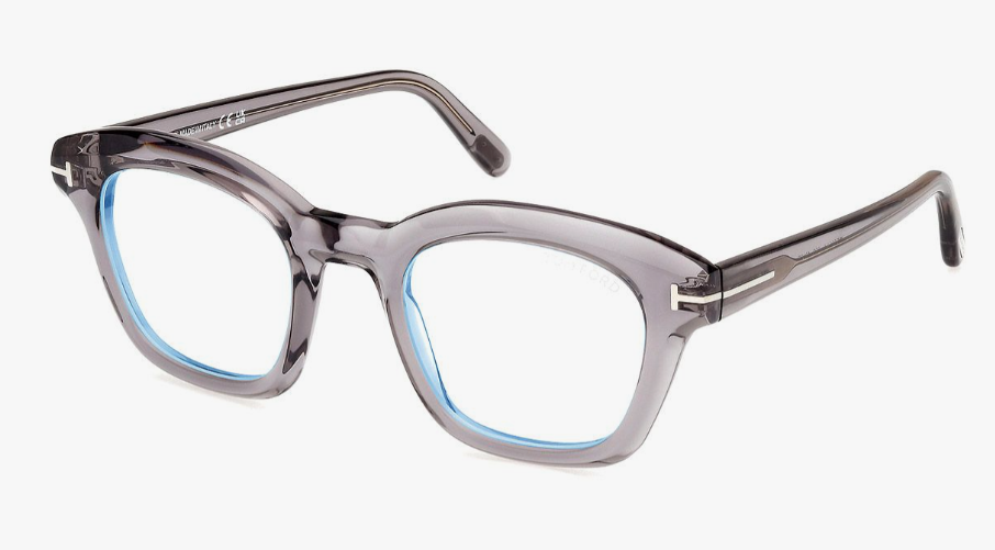 Tom Ford FT5961-B 020 Shiny Grey/Shiny Grey Square Men's Eyeglasses