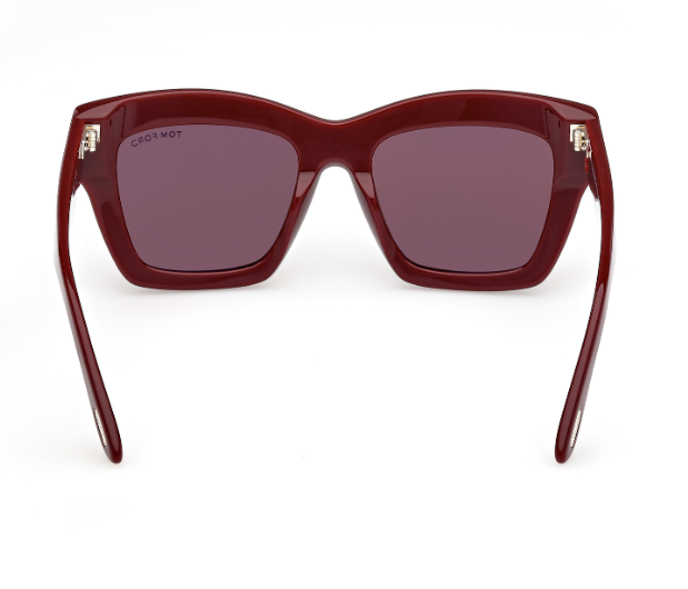 Tom Ford Luna FT1191 69E Shiny Bordeaux/Brown Square Women's Sunglasses