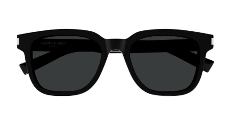 Saint Laurent SL 711/K-001 Black/Crystal Soft Rectangle Men's Sunglasses