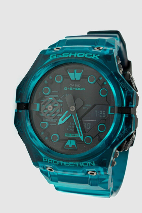 Casio G-Shock Analog-Digital Transparent Turquoise Blue-Black Watch GAB001G-2A