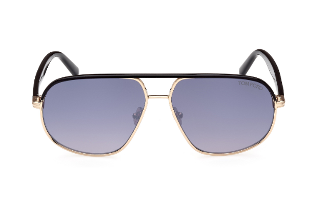 Tom Ford FT1019 Maxwell 28B Rose Gold-Shiny Black/Smoke Gradient Sunglasses