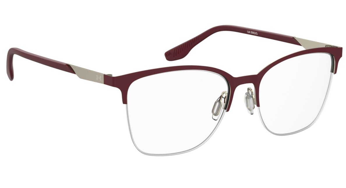 Under Armour UA 5081/G 6K3 Burgundy Gold Rectangular Women's Eyeglasses