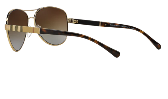 Burberry BE3080 1145T5 Gold/Brown Polarized Gradient Oval Women's Sunglasses