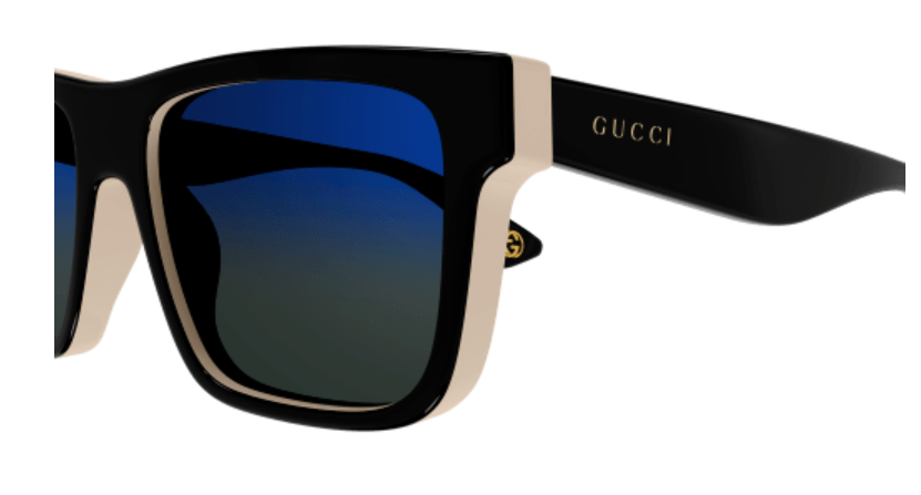 Gucci GG1618S 003 Black/Blue Square Men's Sunglasses