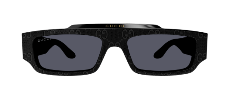 Gucci GG1592S 001 Black/Grey Rectangular Men's Sunglasses