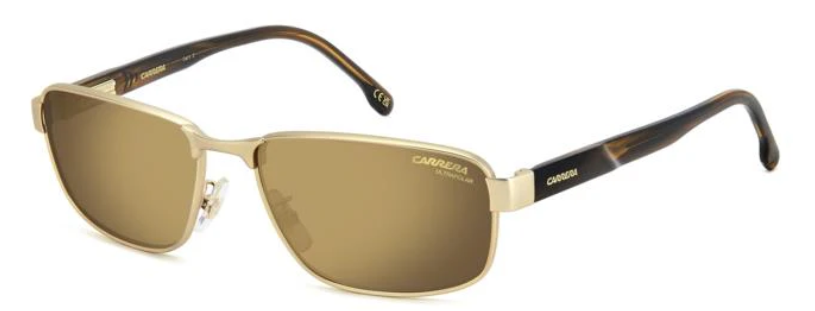 CARRERA C FLEX 09/G/S AOZ Matte Gold/Gold Polarized Rectangle Men's Sunglasses