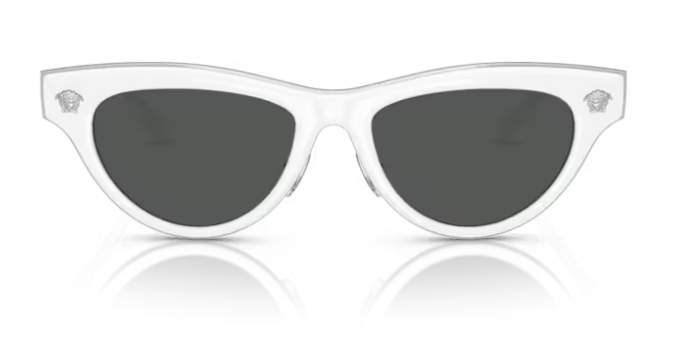 Versace 0VE2273 314/87 White/Dark Grey Cat Eye Women's Sunglasses