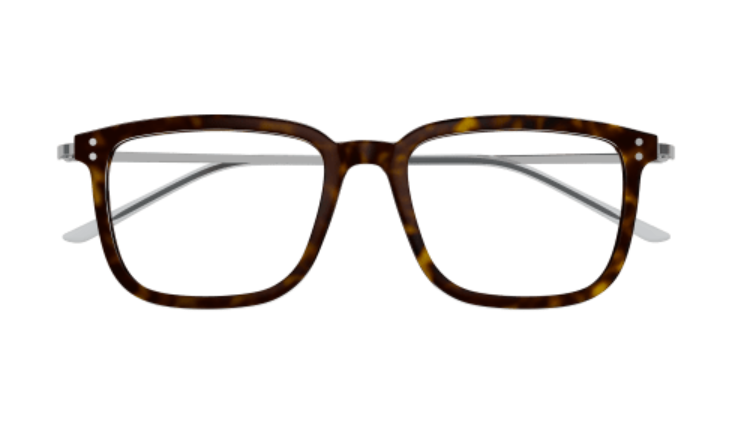 Gucci GG1709O 006 Havana/Silver Rectangle Men's Eyeglasses