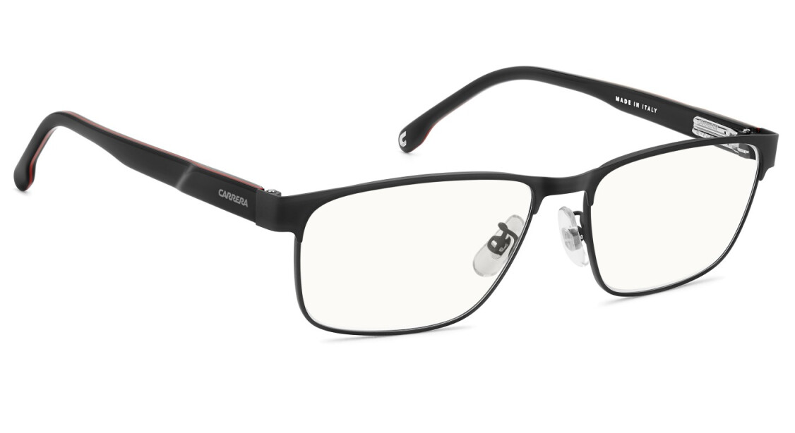 Carrera C FLEX 06/G  003 Matte Black/Blue Mirror Rectangular Men's Eyeglasses