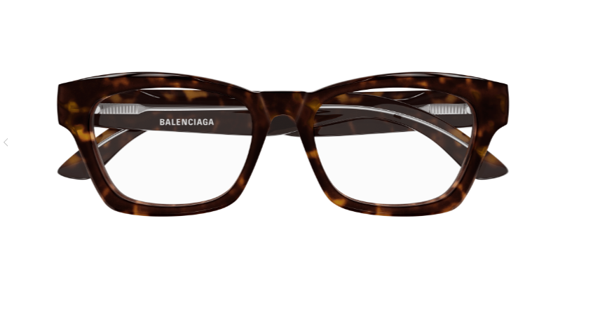 Balenciaga BB0242O 002 Havana Squared Men's Eyeglasses