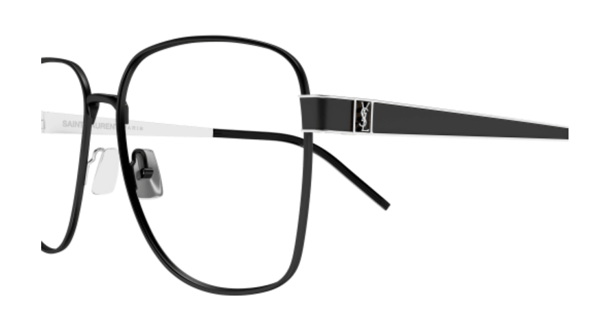 Saint Laurent SL M134 001 Black/Silver Oversized Square Women's Eyeglasses