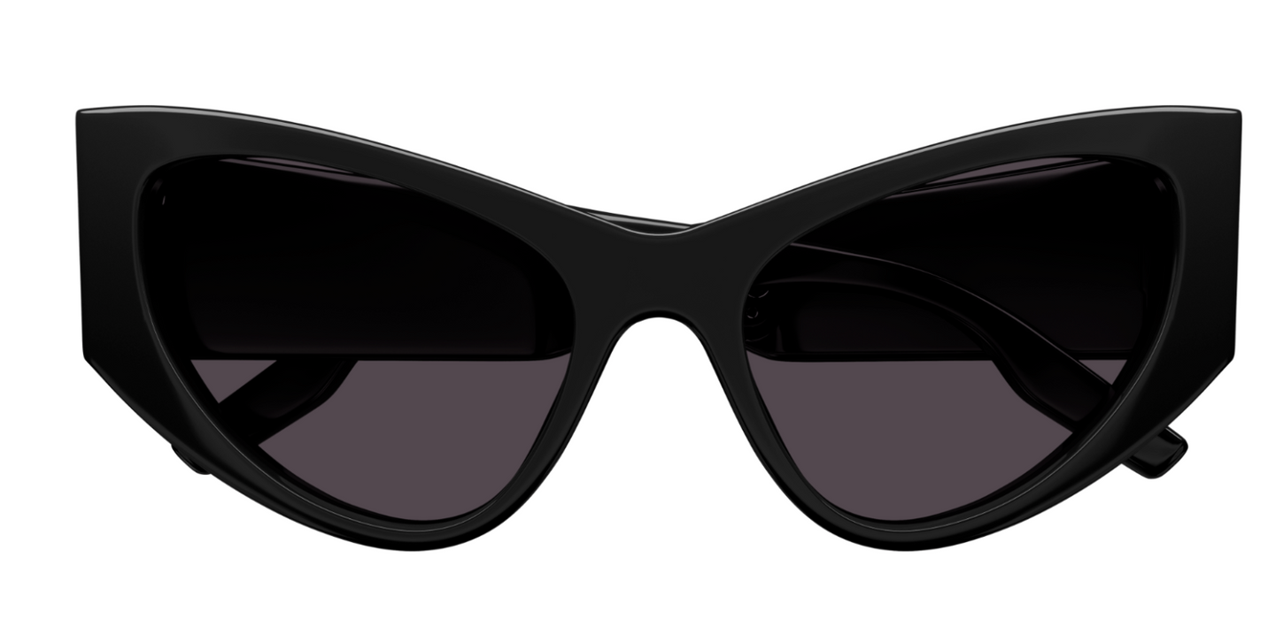 Balenciaga BB0300S-001 Black/Grey Cat Eye Oversized Women's Sunglasses